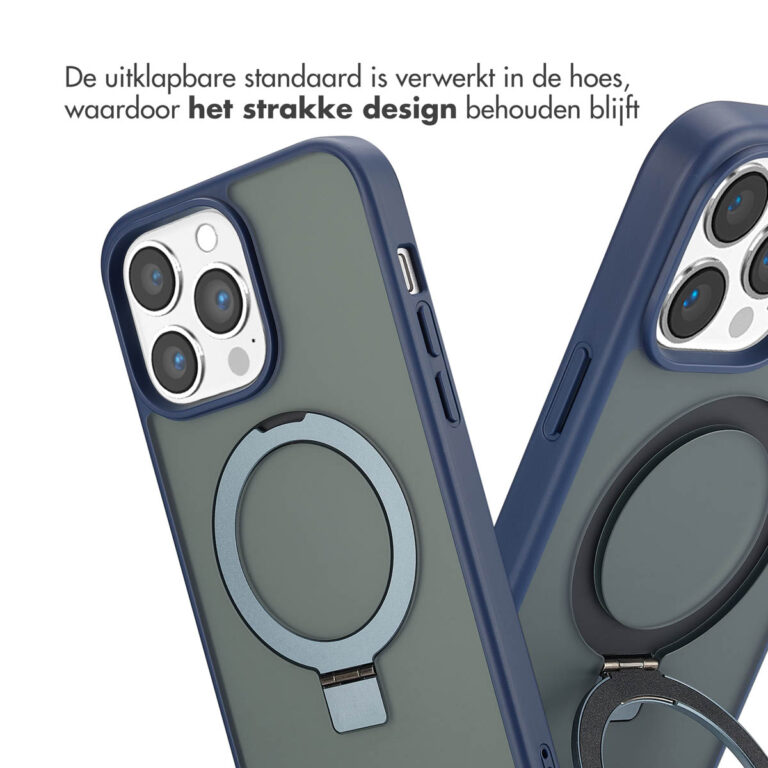 Accezz Ring Stand Backcover met MagSafe Apple iPhone 14 Pro Max - Blue - Afbeelding 5