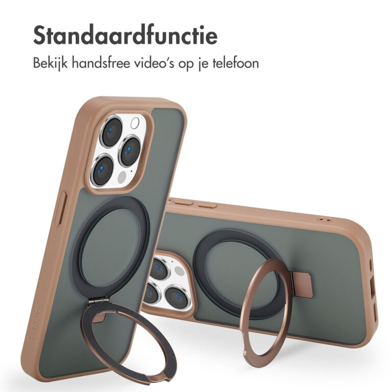 Accezz Ring Stand Backcover met MagSafe Apple iPhone 14 Pro Max - Brown - Afbeelding 10