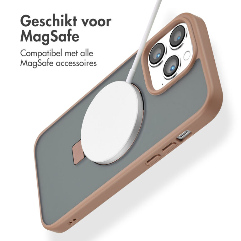 Accezz Ring Stand Backcover met MagSafe Apple iPhone 14 Pro Max - Brown - Afbeelding 7