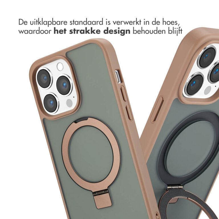 Accezz Ring Stand Backcover met MagSafe Apple iPhone 14 Pro Max - Brown - Afbeelding 5
