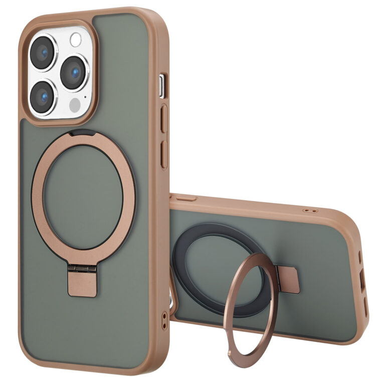Accezz Ring Stand Backcover met MagSafe Apple iPhone 14 Pro Max - Brown - Afbeelding 4