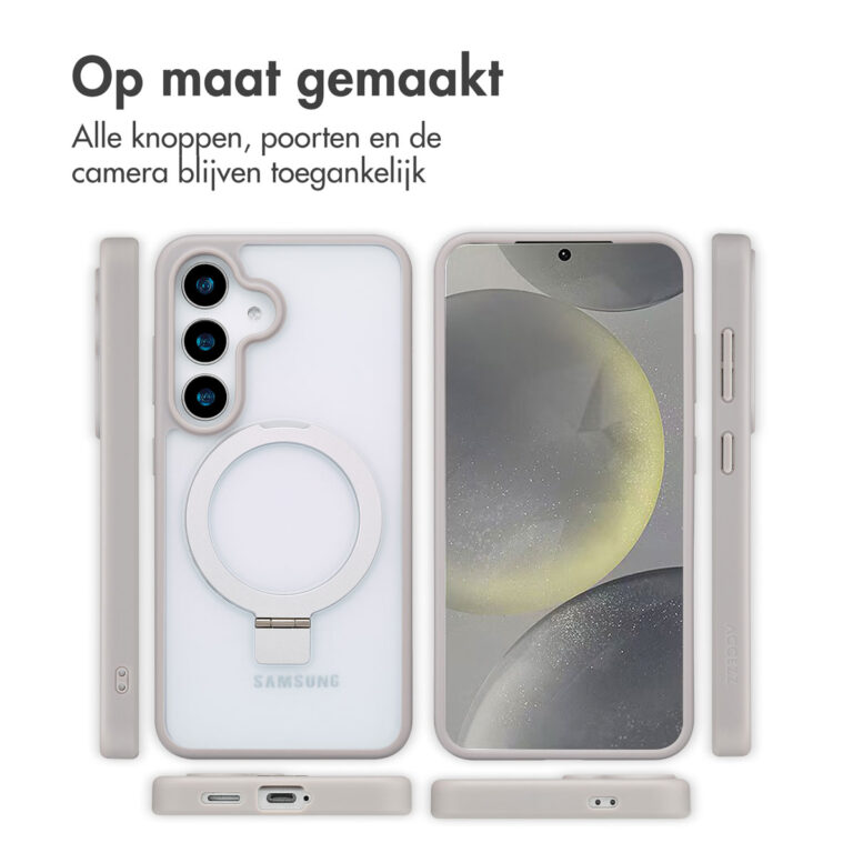 Accezz Ring Stand Backcover met MagSafe Samsung Galaxy S25 - Grey - Afbeelding 8