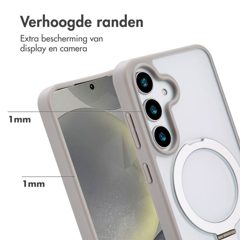 Accezz Ring Stand Backcover met MagSafe Samsung Galaxy S25 - Grey - Afbeelding 6