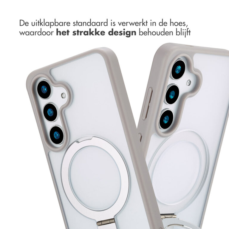 Accezz Ring Stand Backcover met MagSafe Samsung Galaxy S25 - Grey - Afbeelding 5