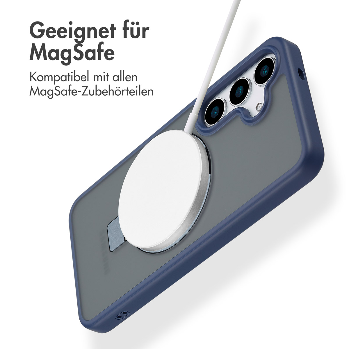Accezz Ring Stand Backcover met MagSafe Samsung Galaxy S25 - Blauw - Afbeelding 5