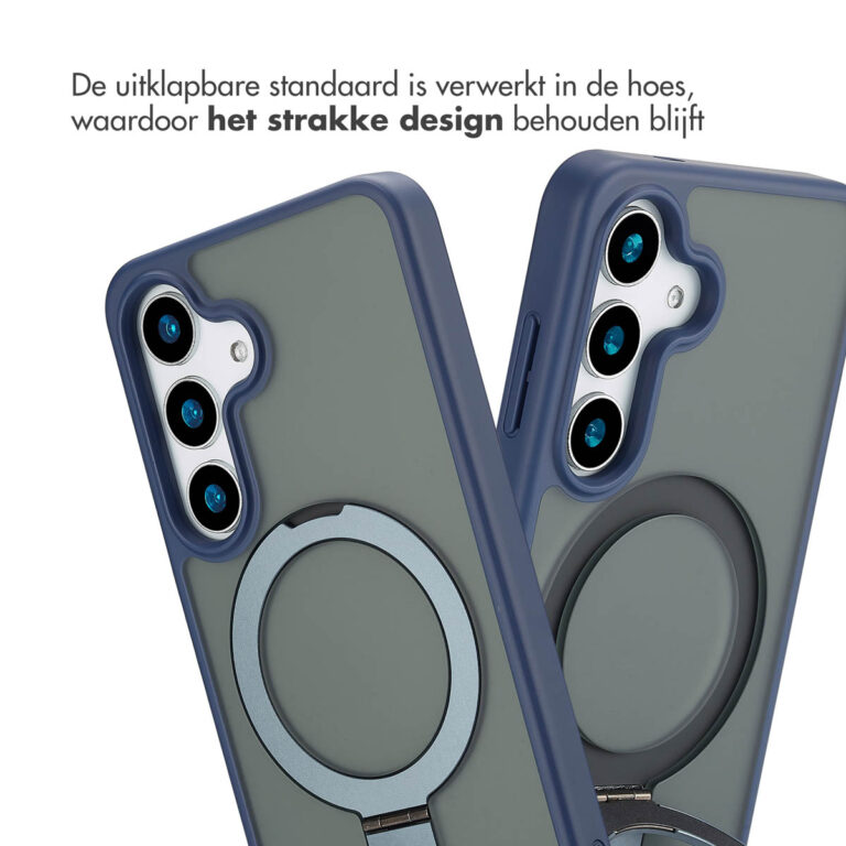 Accezz Ring Stand Backcover met MagSafe Samsung Galaxy S25 - Blue - Afbeelding 5