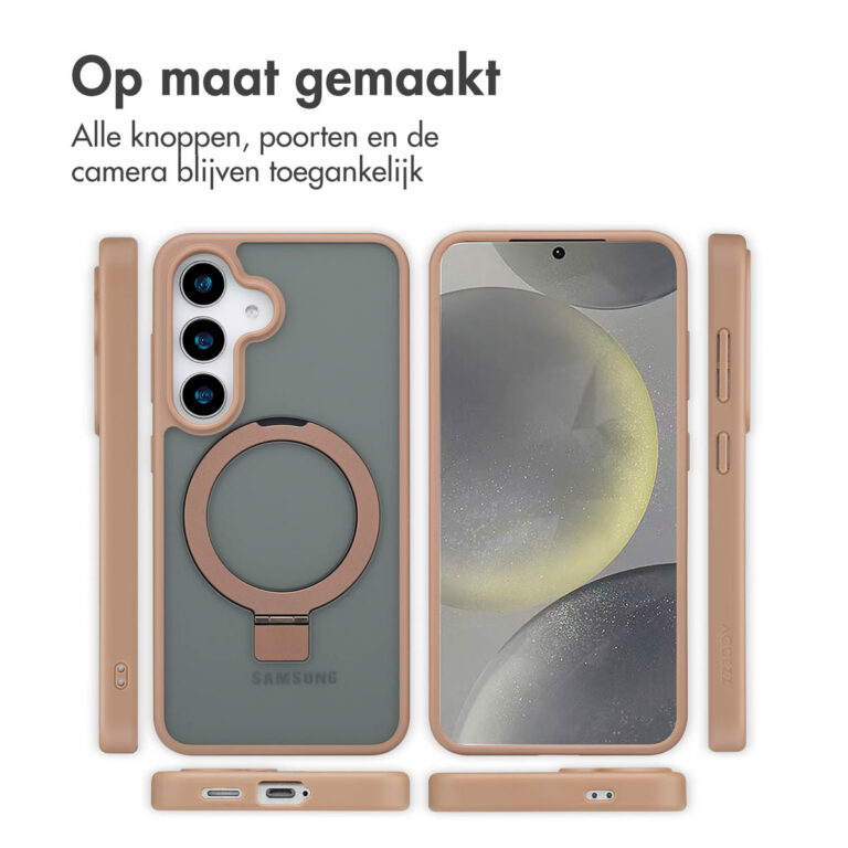 Accezz Ring Stand Backcover met MagSafe Samsung Galaxy S25 - Brown - Afbeelding 8
