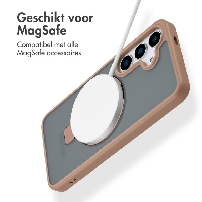 Accezz Ring Stand Backcover met MagSafe Samsung Galaxy S25 - Brown - Afbeelding 7