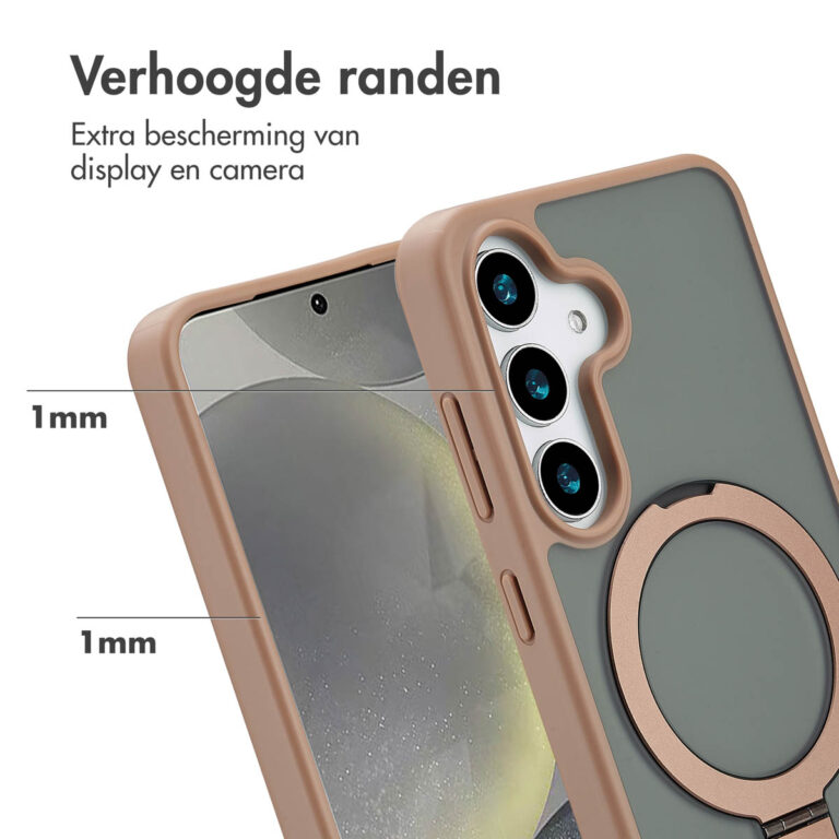 Accezz Ring Stand Backcover met MagSafe Samsung Galaxy S25 - Brown - Afbeelding 6