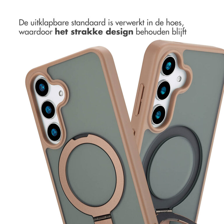Accezz Ring Stand Backcover met MagSafe Samsung Galaxy S25 - Brown - Afbeelding 5