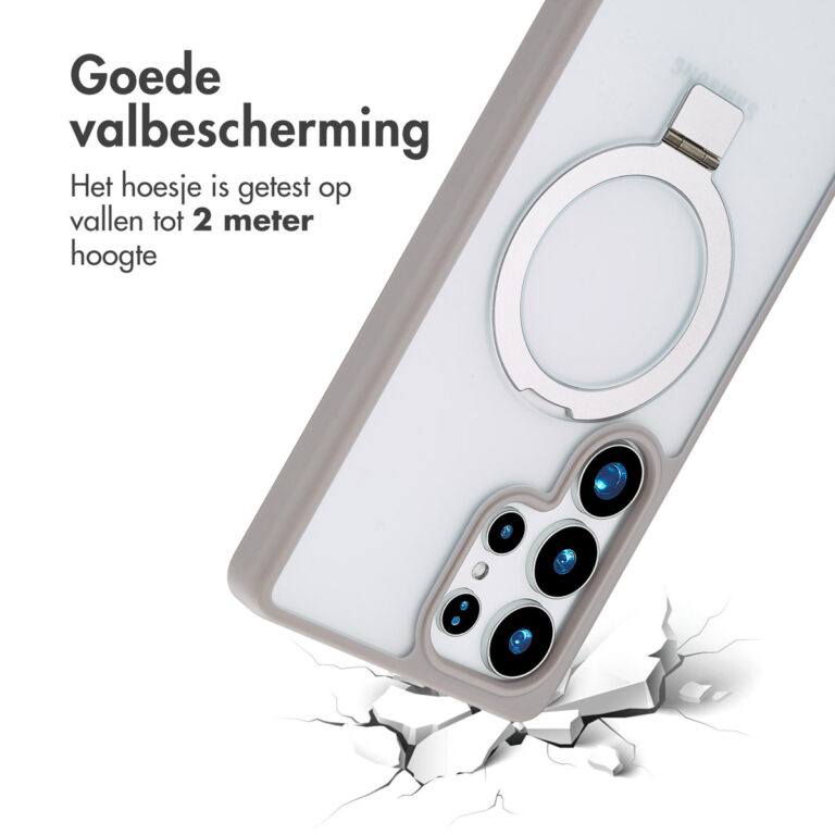 Accezz Ring Stand Backcover met MagSafe Samsung Galaxy S25 Ultra - Grey - Afbeelding 9