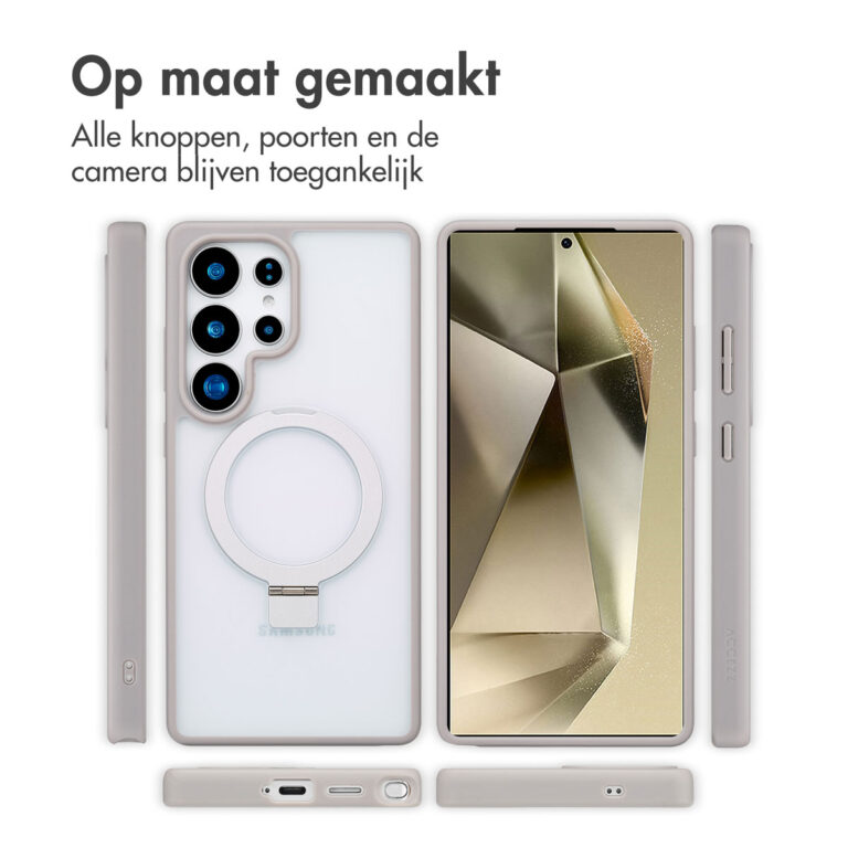 Accezz Ring Stand Backcover met MagSafe Samsung Galaxy S25 Ultra - Grey - Afbeelding 8