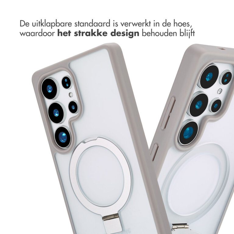 Accezz Ring Stand Backcover met MagSafe Samsung Galaxy S25 Ultra - Grey - Afbeelding 5