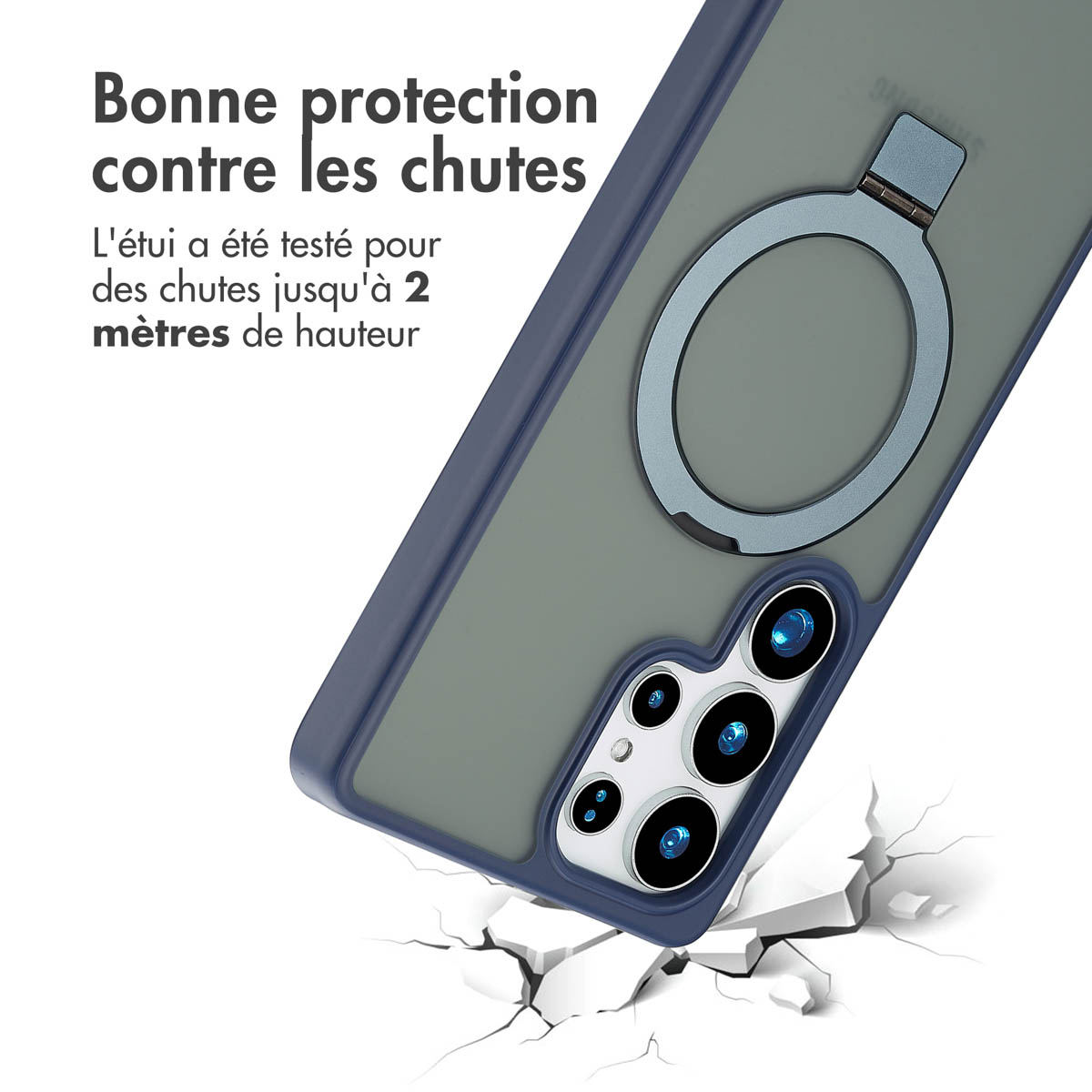 Accezz Ring Stand Backcover met MagSafe Samsung Galaxy S25 Ultra - Blauw - Afbeelding 10