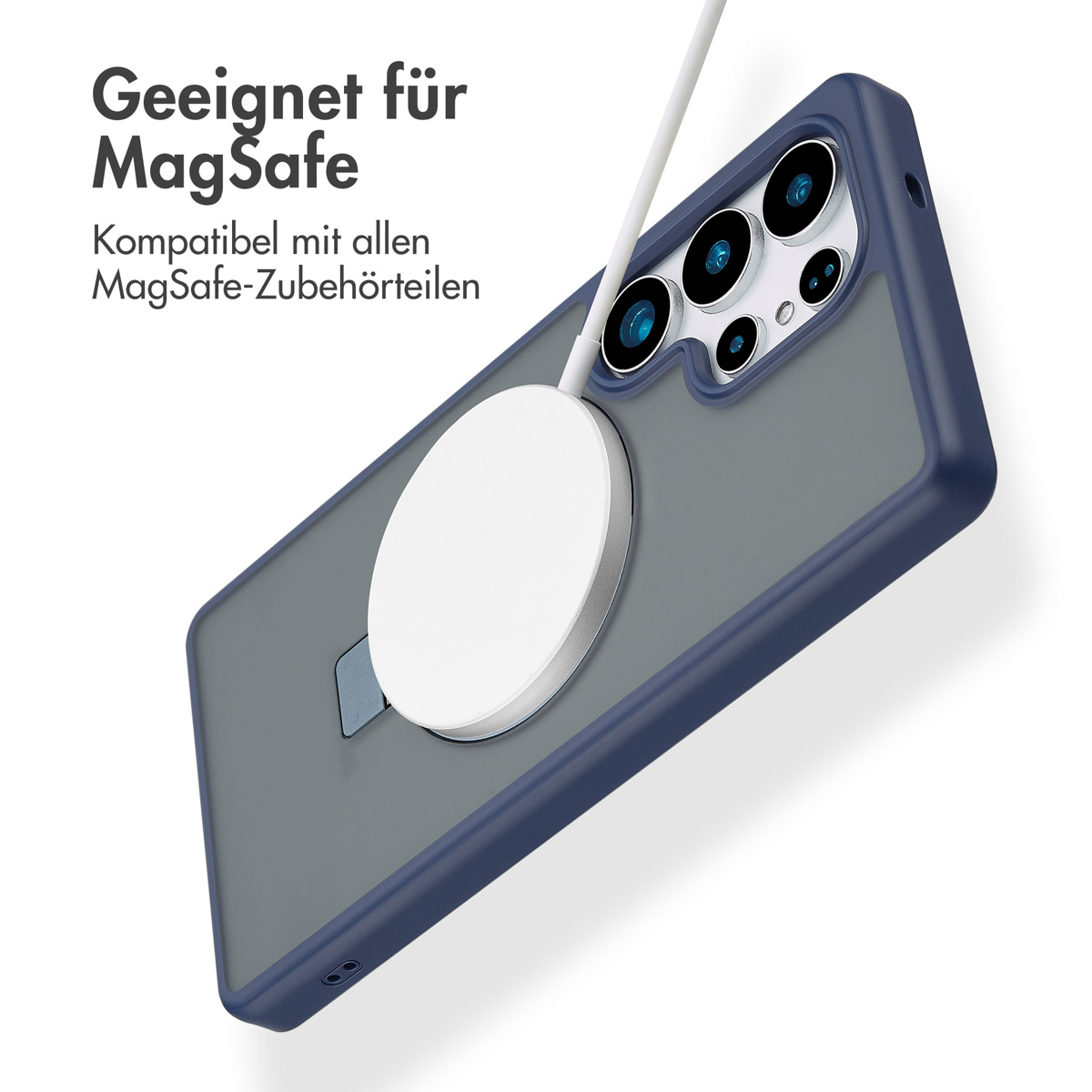 Accezz Ring Stand Backcover met MagSafe Samsung Galaxy S25 Ultra - Blauw - Afbeelding 5