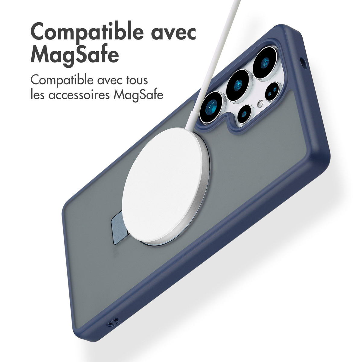 Accezz Ring Stand Backcover met MagSafe Samsung Galaxy S25 Ultra - Blauw - Afbeelding 6