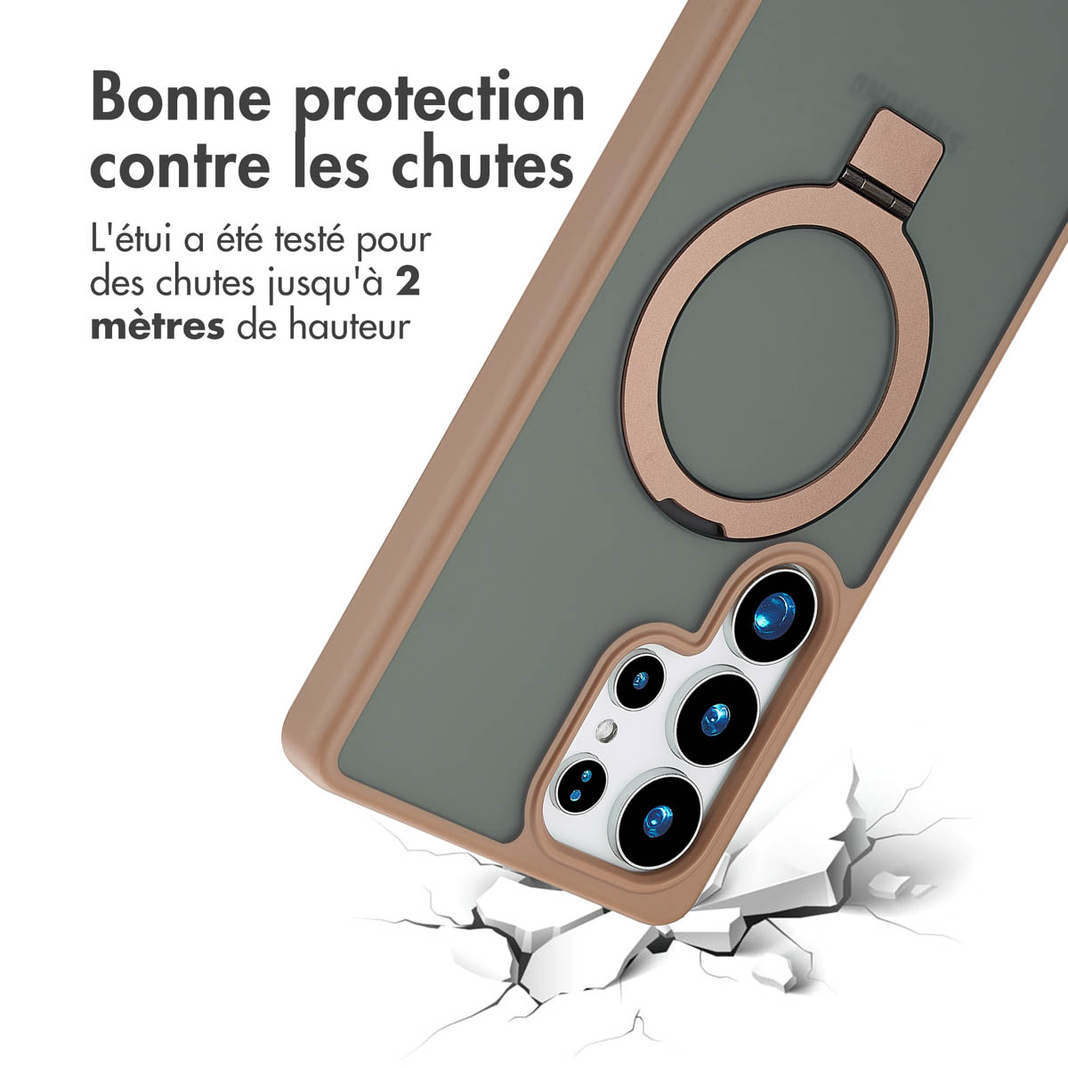 Accezz Ring Stand Backcover met MagSafe Samsung Galaxy S25 Ultra - Bruin - Afbeelding 10