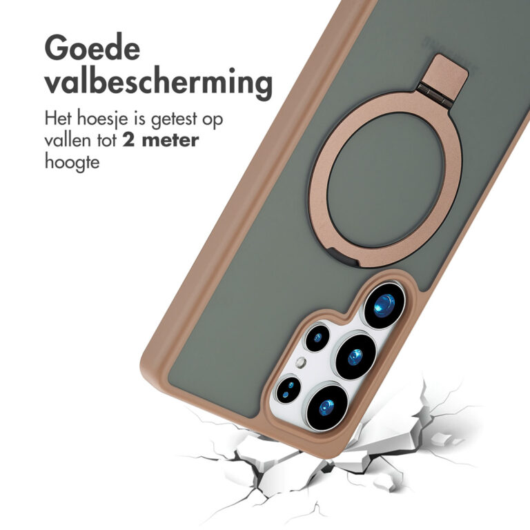 Accezz Ring Stand Backcover met MagSafe Samsung Galaxy S25 Ultra - Brown - Afbeelding 9