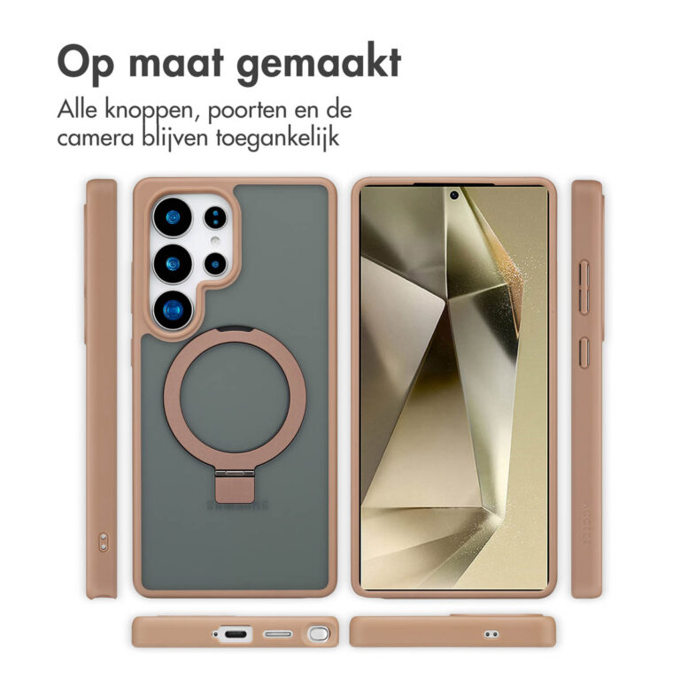 Accezz Ring Stand Backcover met MagSafe Samsung Galaxy S25 Ultra - Brown - Afbeelding 8