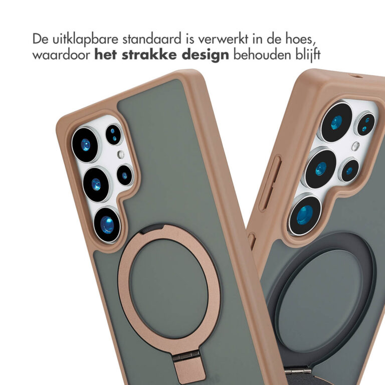 Accezz Ring Stand Backcover met MagSafe Samsung Galaxy S25 Ultra - Brown - Afbeelding 5