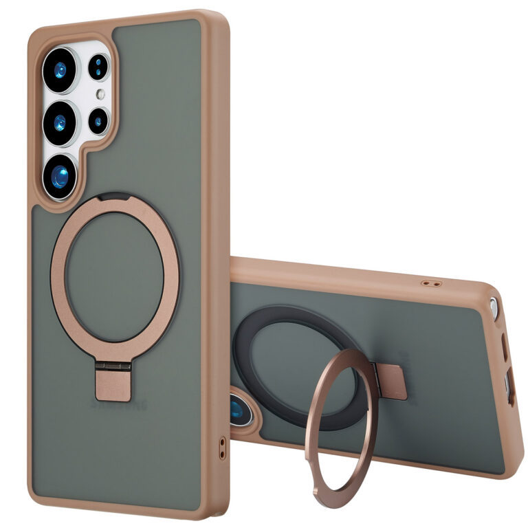 Accezz Ring Stand Backcover met MagSafe Samsung Galaxy S25 Ultra - Brown - Afbeelding 4
