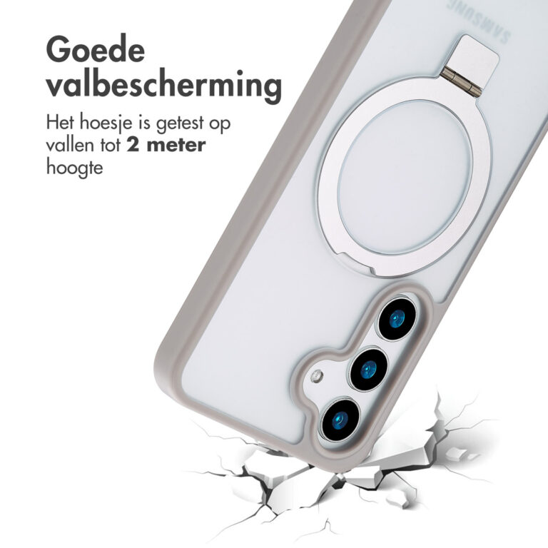 Accezz Ring Stand Backcover met MagSafe Samsung Galaxy S25 Plus - Grey - Afbeelding 9