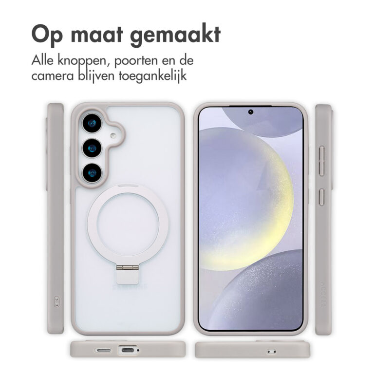 Accezz Ring Stand Backcover met MagSafe Samsung Galaxy S25 Plus - Grey - Afbeelding 8