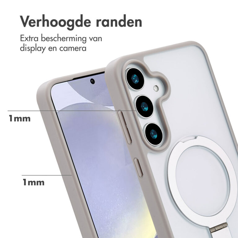 Accezz Ring Stand Backcover met MagSafe Samsung Galaxy S25 Plus - Grey - Afbeelding 6