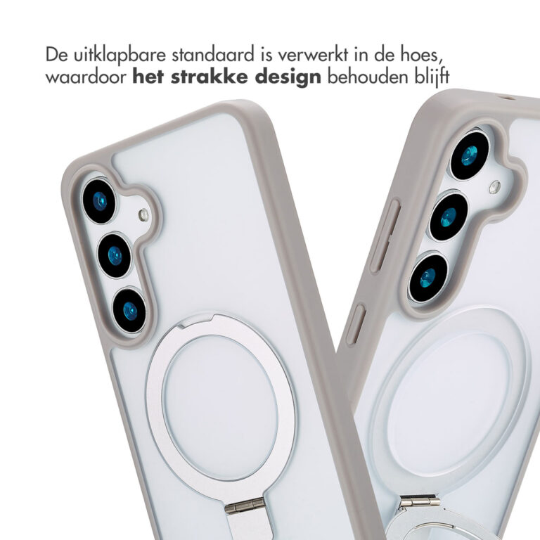 Accezz Ring Stand Backcover met MagSafe Samsung Galaxy S25 Plus - Grey - Afbeelding 5