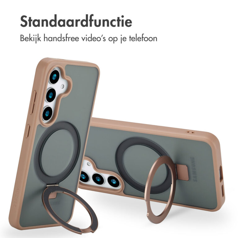 Accezz Ring Stand Backcover met MagSafe Samsung Galaxy S25 Plus - Brown - Afbeelding 10
