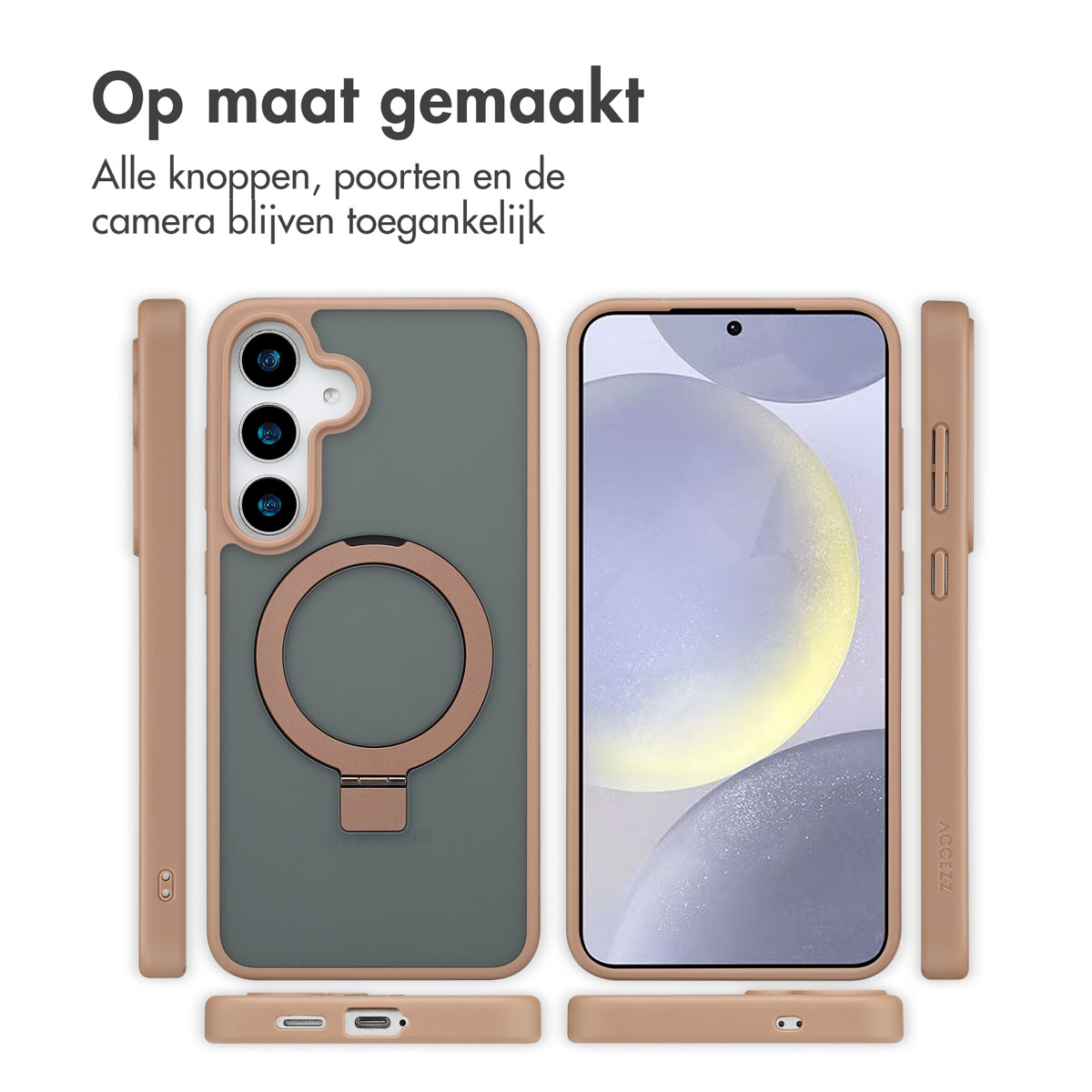 Accezz Ring Stand Backcover met MagSafe Samsung Galaxy S25 Plus - Bruin - Afbeelding 8