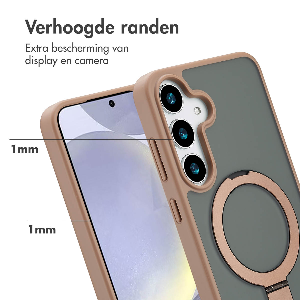 Accezz Ring Stand Backcover met MagSafe Samsung Galaxy S25 Plus - Bruin - Afbeelding 6