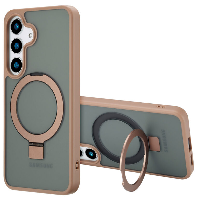 Accezz Ring Stand Backcover met MagSafe Samsung Galaxy S25 Plus - Brown - Afbeelding 4