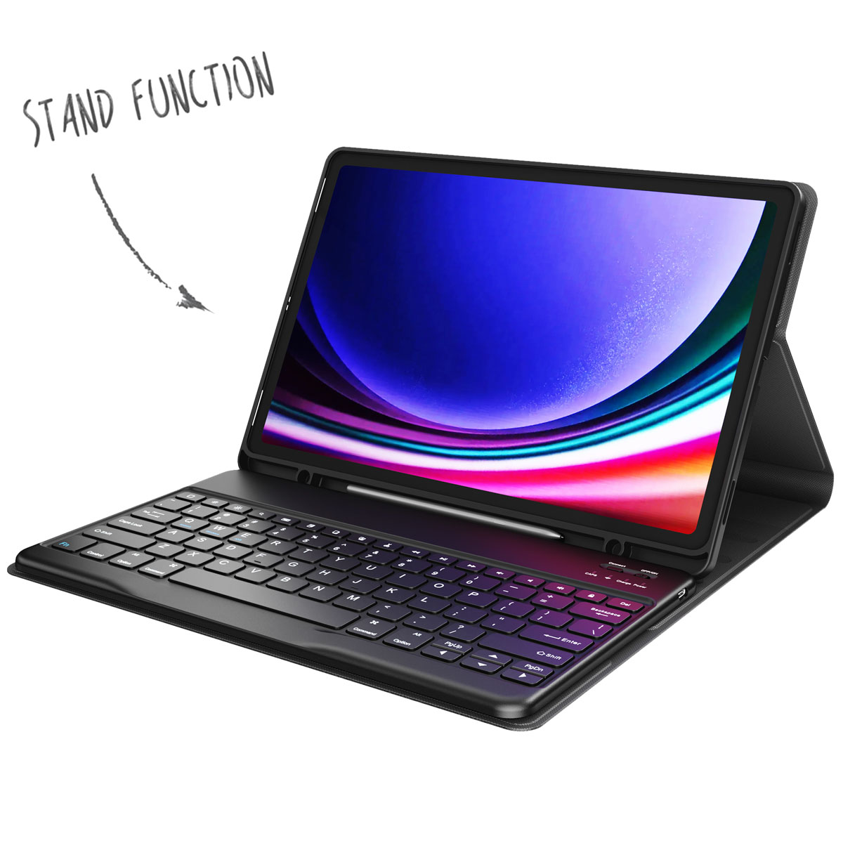 Accezz QWERTY Bluetooth Keyboard Bookcase Samsung Galaxy Tab S10 Plus / Tab S9 Plus / Tab S9 FE Plus 12.4 inch - Afbeelding 6