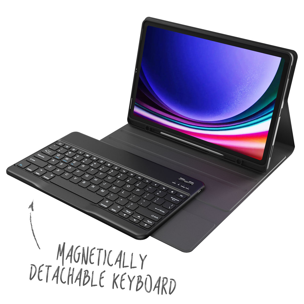 Accezz QWERTY Bluetooth Keyboard Bookcase Samsung Galaxy Tab S10 Plus / Tab S9 Plus / Tab S9 FE Plus 12.4 inch - Afbeelding 2