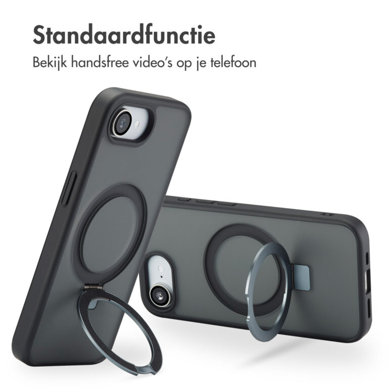 Accezz Ring Stand Backcover met MagSafe Apple iPhone 16e - Zwart - Afbeelding 10