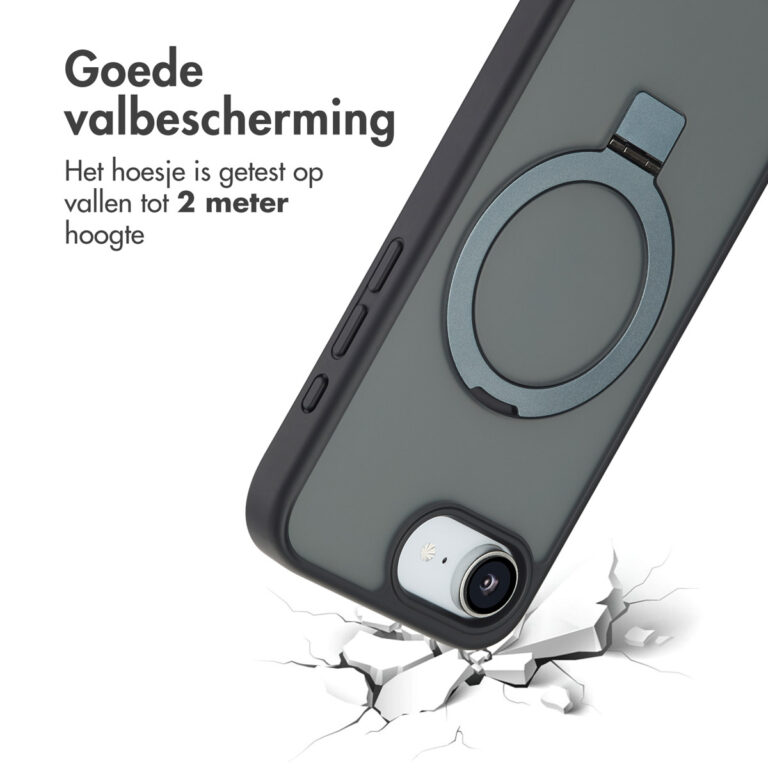 Accezz Ring Stand Backcover met MagSafe Apple iPhone 16e - Zwart - Afbeelding 9