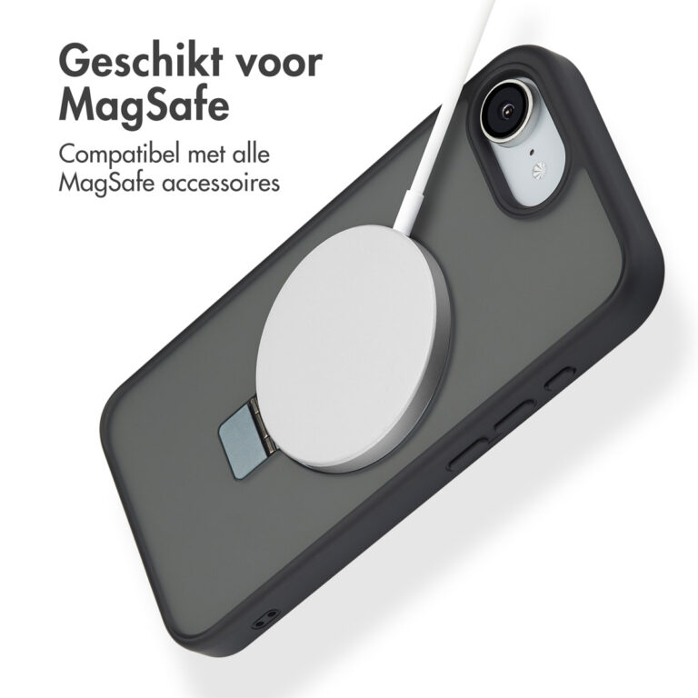 Accezz Ring Stand Backcover met MagSafe Apple iPhone 16e - Zwart - Afbeelding 7