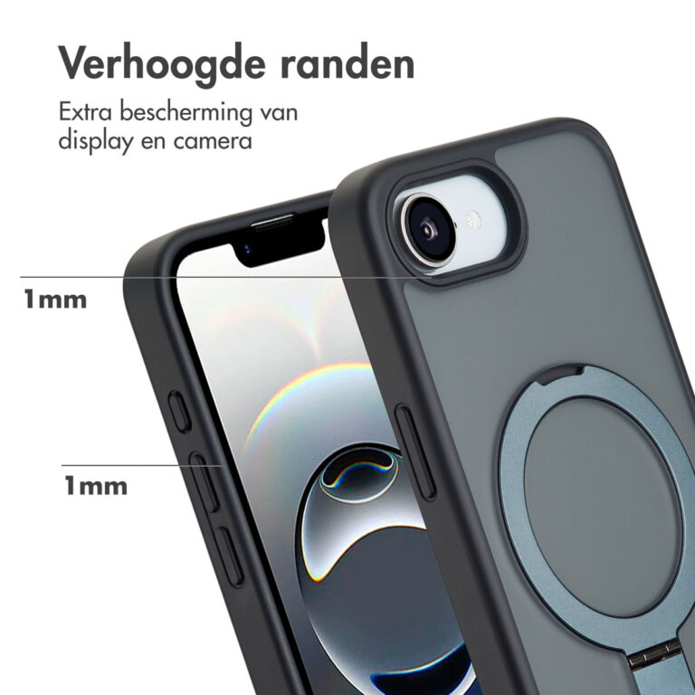 Accezz Ring Stand Backcover met MagSafe Apple iPhone 16e - Zwart - Afbeelding 5