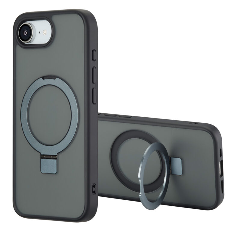 Accezz Ring Stand Backcover met MagSafe Apple iPhone 16e - Zwart - Afbeelding 4