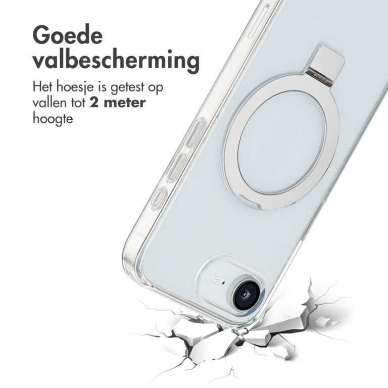 Accezz Ring Stand Backcover met MagSafe Apple iPhone 16e - Transparant - Afbeelding 9