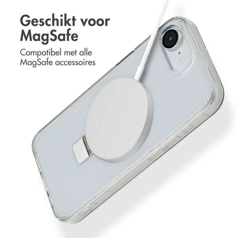 Accezz Ring Stand Backcover met MagSafe Apple iPhone 16e - Transparant - Afbeelding 7