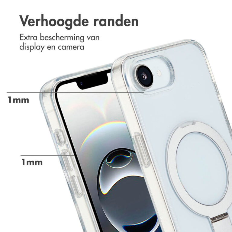 Accezz Ring Stand Backcover met MagSafe Apple iPhone 16e - Transparant - Afbeelding 6