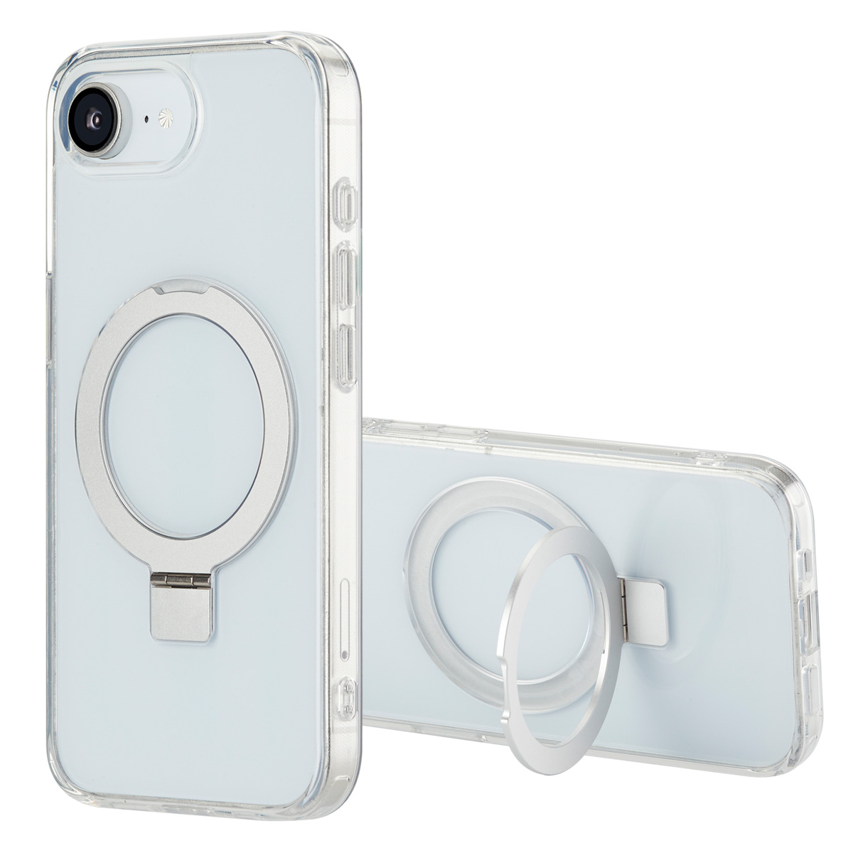 Accezz Ring Stand Backcover met MagSafe Apple iPhone 16e - Transparant - Afbeelding 2