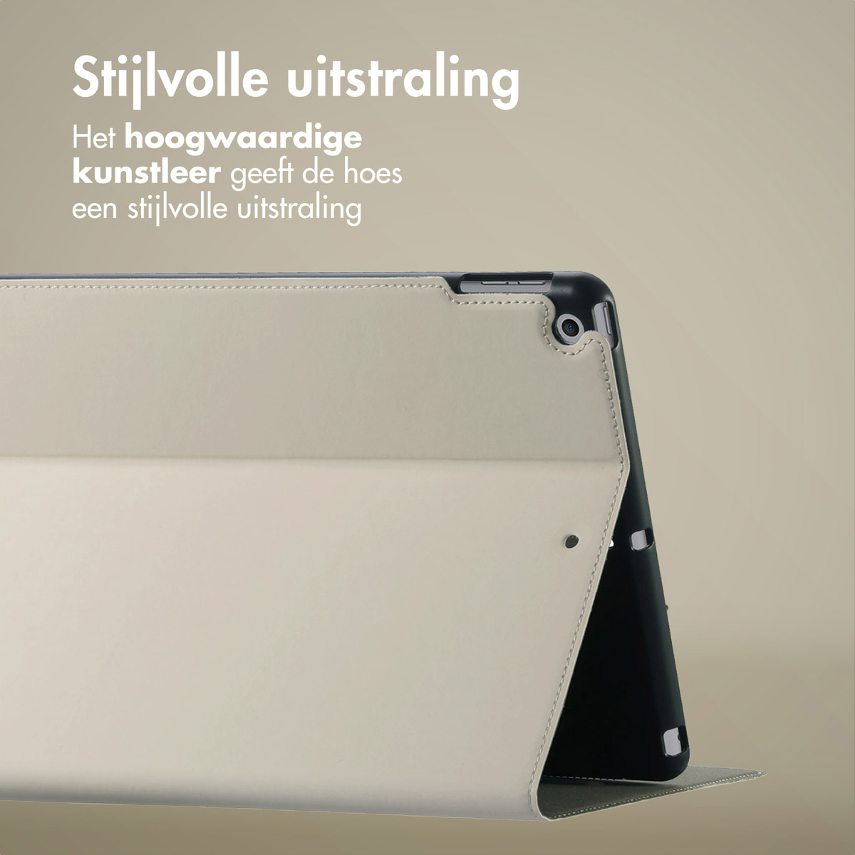 Accezz Classic Tablet Case Apple iPad 9 (2021) 10.2 inch / iPad 8 (2020) 10.2 inch / iPad 7 (2019) 10.2 inch - Greige - Afbeelding 4