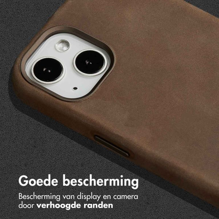 Accezz Vintage Leather Magsafe Backcover iPhone 13 - Rustic Brown - Afbeelding 8