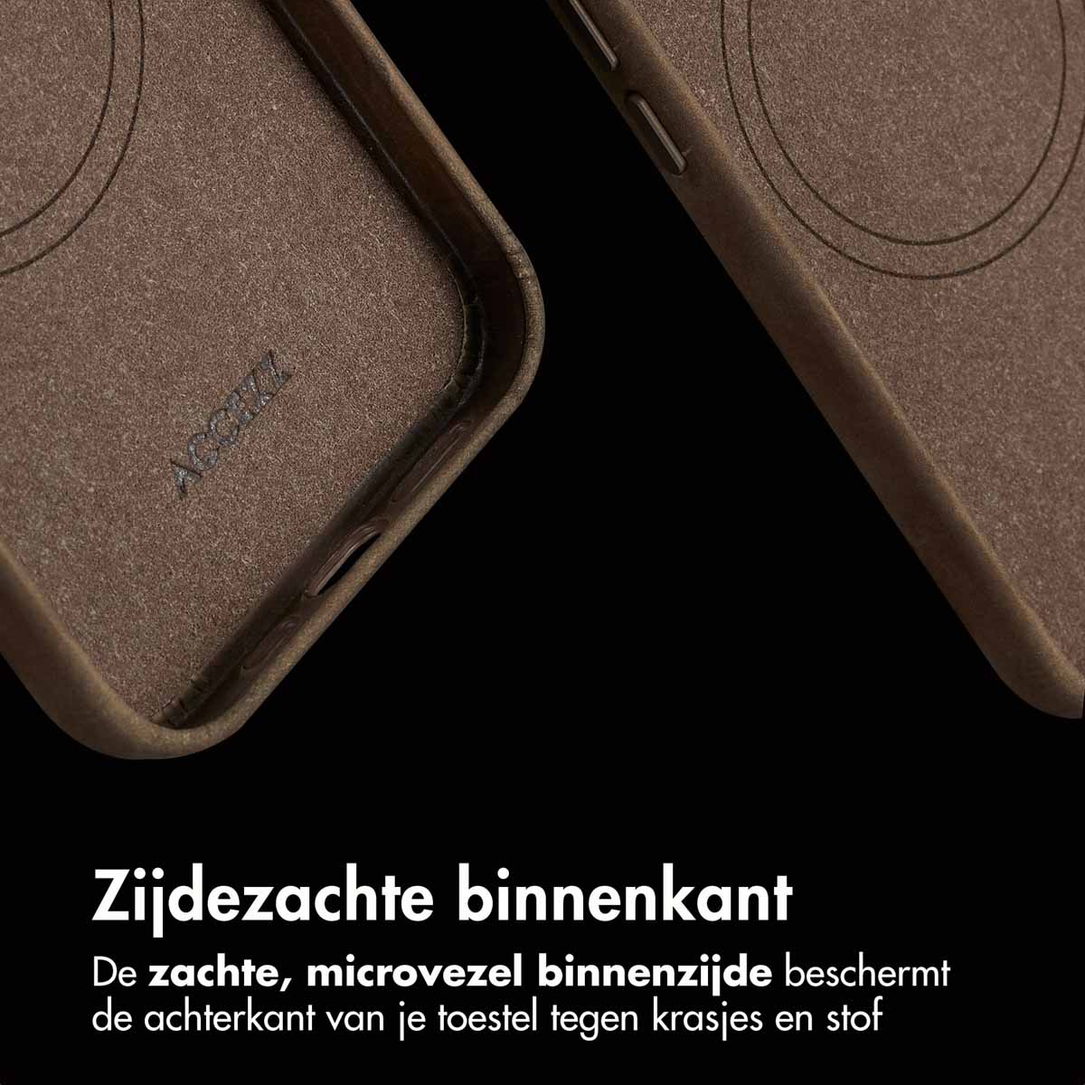 Accezz Vintage Leather Magsafe Backcover Apple iPhone 13 - Rustic Brown - Afbeelding 7