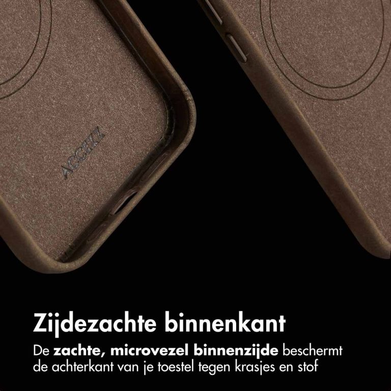 Accezz Vintage Leather Magsafe Backcover iPhone 13 - Rustic Brown - Afbeelding 7