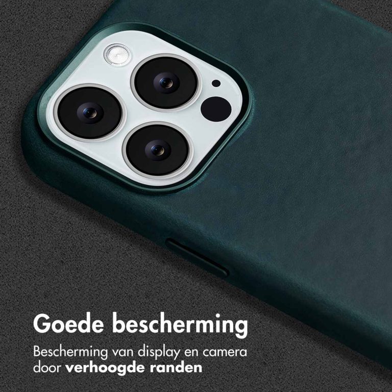 Accezz Vintage Leather Magsafe Backcover Apple iPhone 13 Pro - Smokey Green - Afbeelding 10