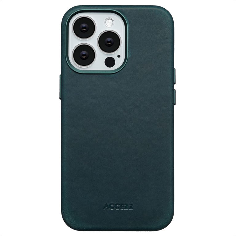 Accezz Vintage Leather Magsafe Backcover Apple iPhone 13 Pro - Smokey Green - Afbeelding 7